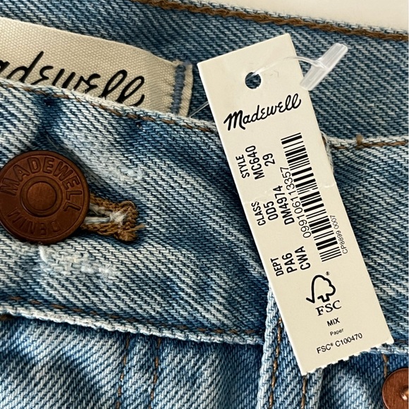 NWT Madewell relaxed denim mid rise shorts 29 - Picture 11 of 13